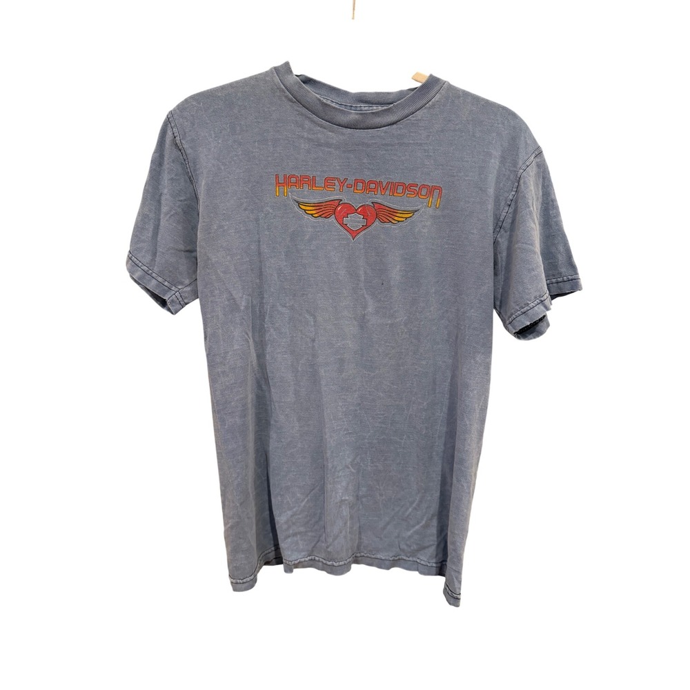 Harley-Davidson Orlando Florida Tee Blue Mineral Wash Small